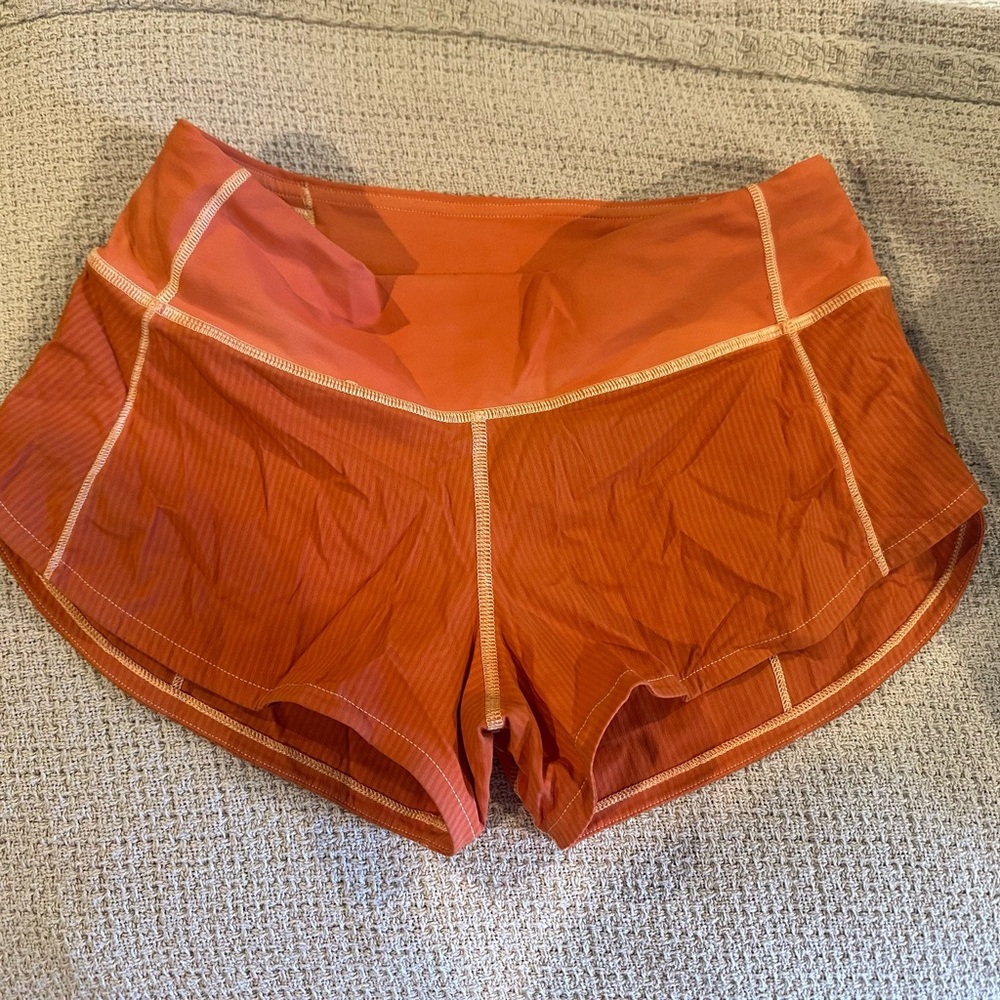 Lululemon Women's Orange Athletic Shorts size 2